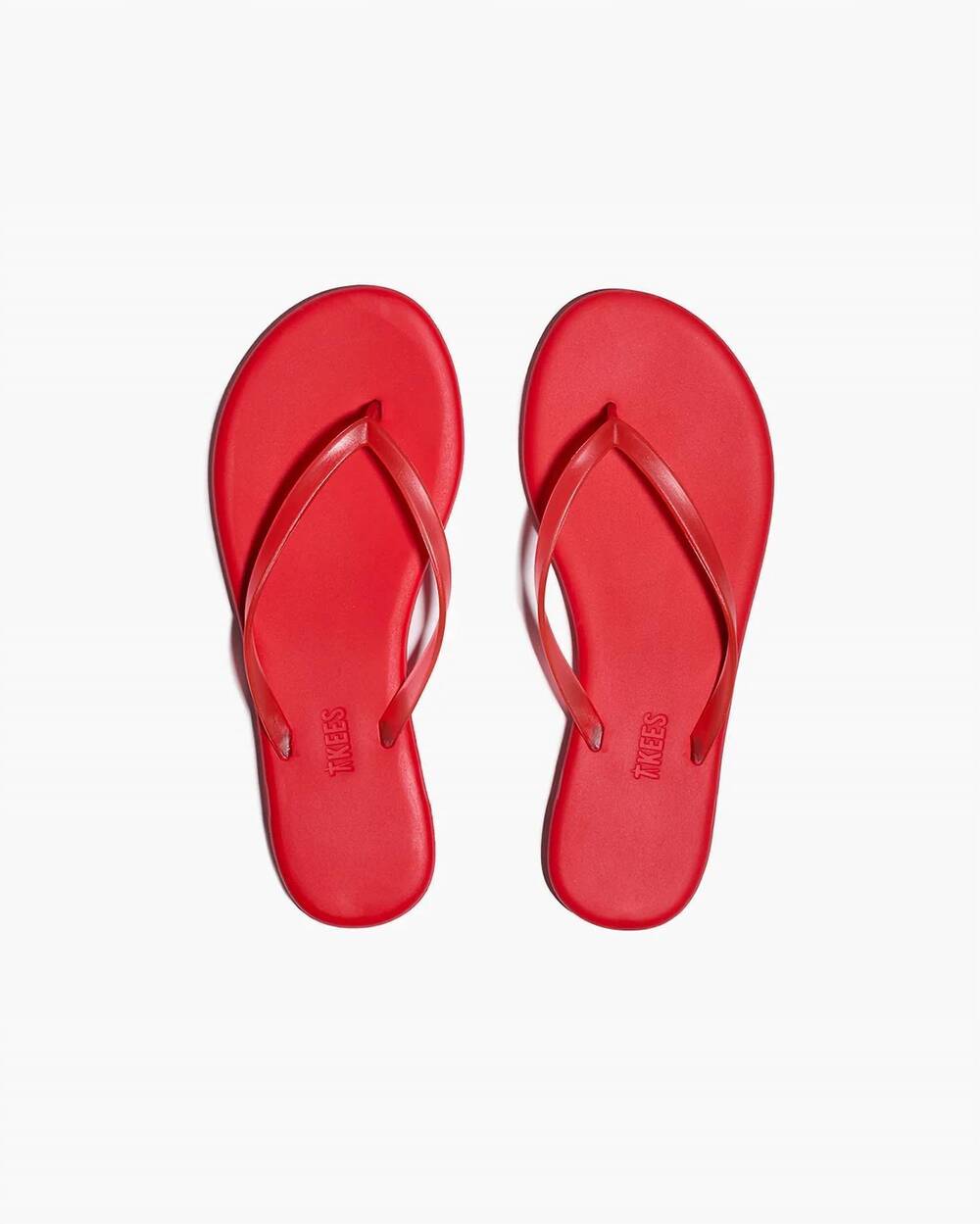 NEW TKEES women's aqua flip flop in sol red